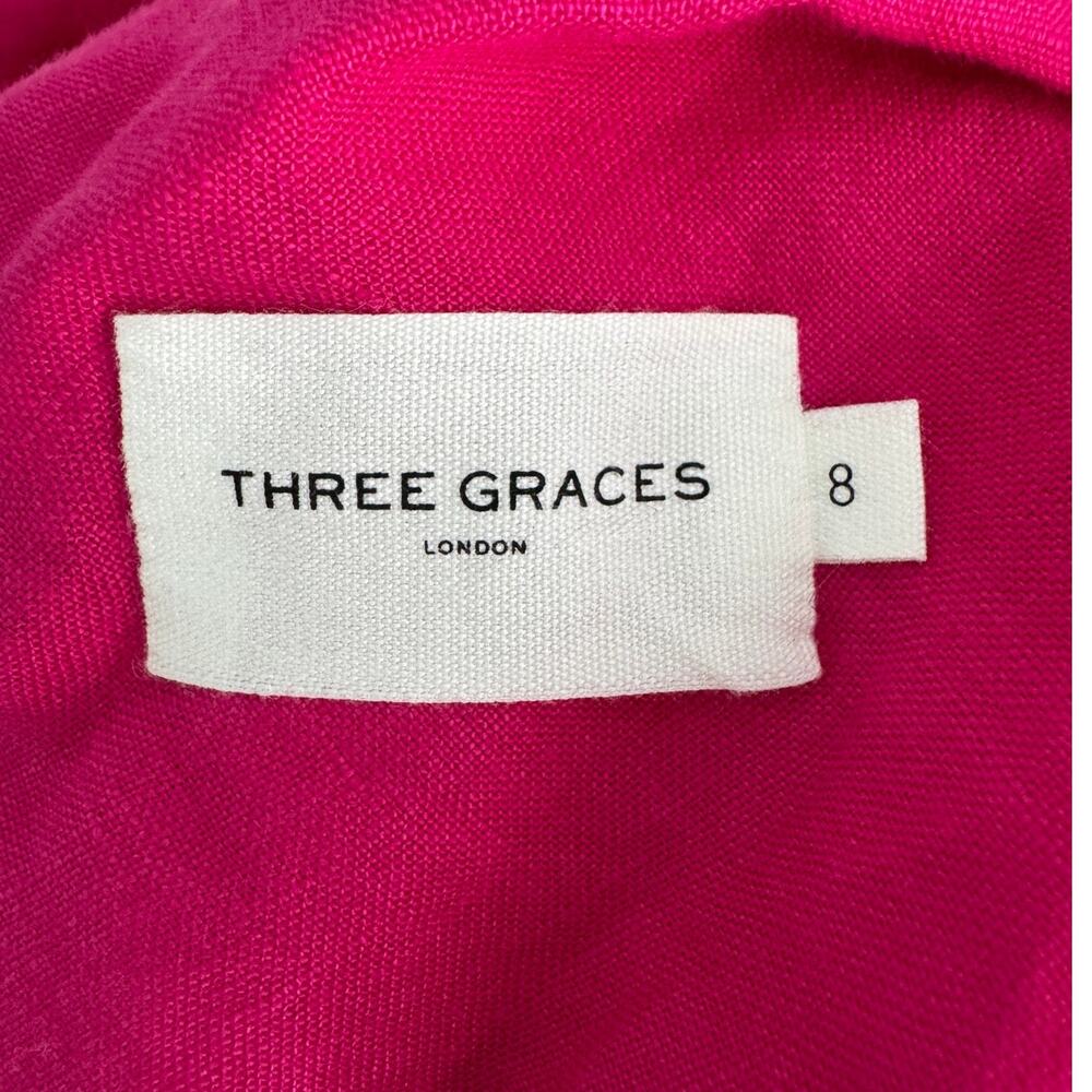 Three Graces London Valentina One Shoulder Linen Maxi Dress pink size UK 8 US 4 - Picture 10 of 15
